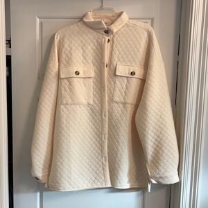 Cream Quilted Utility Jacket